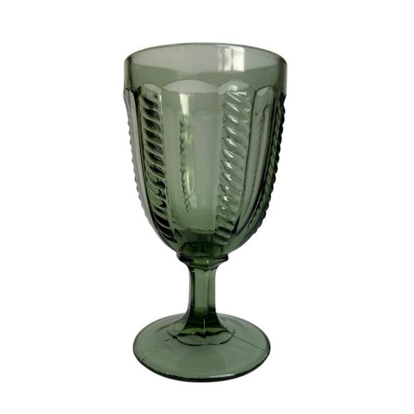 LG WRIGHT & CO Vintage Cable Green Goblet - Picture 4 of 4